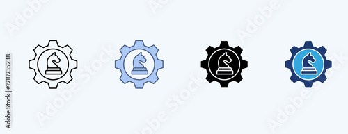 Strategy Multiple Icon Illustration Vector