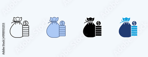 Finance Multiple Icon Illustration Vector
