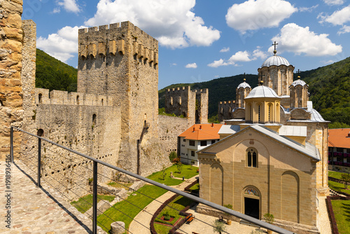 Quadro su tela Built in elegant Morava architectural style, Church of Holy Trinity in courtyard