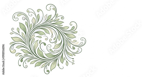 Ornate Floral Design Element Circle.