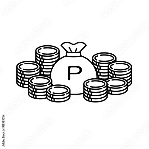 シンプルで可愛いお金投資素材