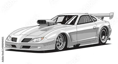 Racing Car Illustration Detailed Design.