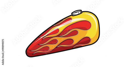 Pizza Illustration with Pepperoni Toppings.
