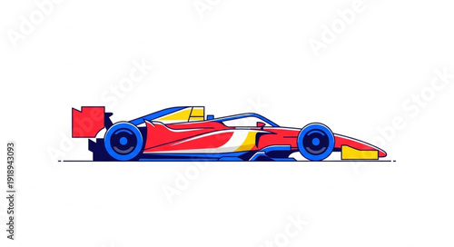 Racing Car Side View Illustration.