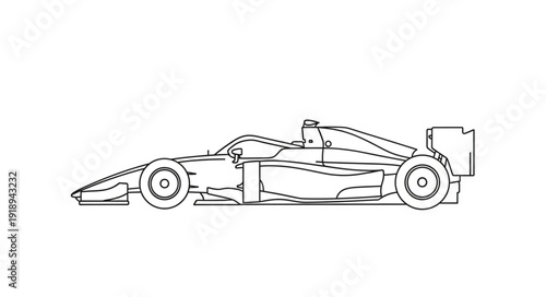 Racing Car Side View Illustration.
