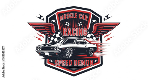 Racing Car Logo Design Emblem.