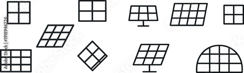 Various geometric shapes with clean lines and contrasting colors are positioned in different orientations, showcasing creativity and potential for design applications.