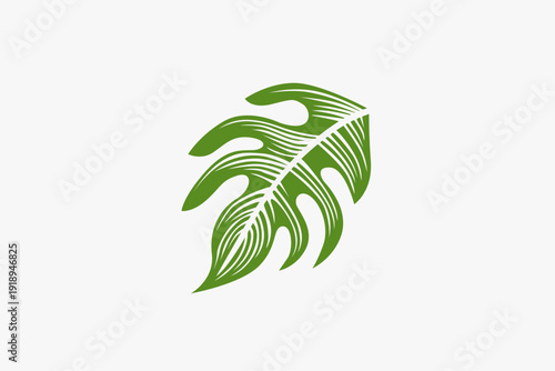 tropical green leaf vector graphic