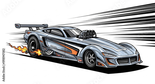 Racing Car Speed Illustration Design.