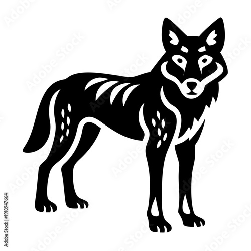 dingo icon silhouette illustration for wildlife, australian animal, and nature design