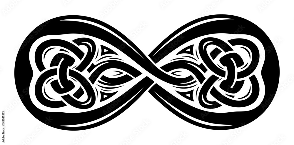 Fototapeta premium Celtic Knot Infinity - Black & White Vector