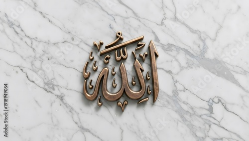 Golden Allah Sign with Soft Radiant Glow