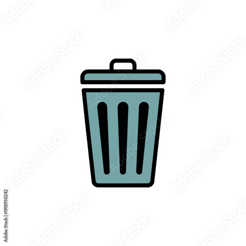 Outlined trash bin icon for digital discard function on a white background