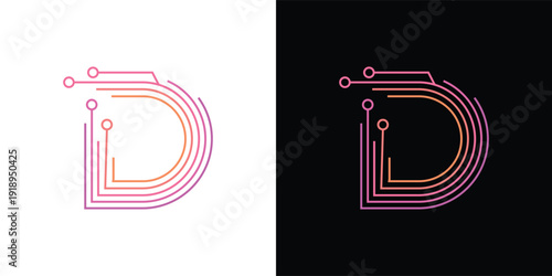 The letter 'D' with a touch of modern, minimalist digital elements