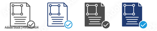 document land icon set multiple style