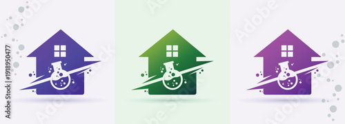    Beaker House Science Logo For Smart Home Brand Identity Modern Minimal Creative Green Design
