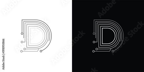 The letter 'D' with a touch of modern, minimalist digital elements