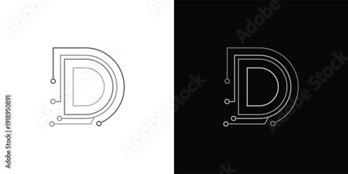 The letter 'D' with a touch of modern, minimalist digital elements