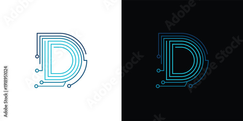 The letter 'D' with a touch of modern, minimalist digital elements