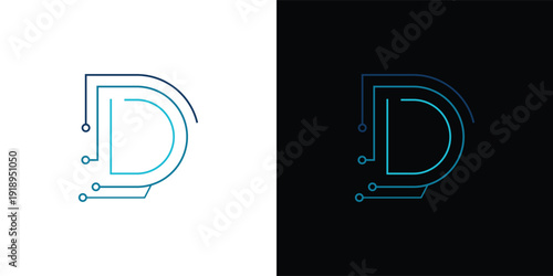 The letter 'D' with a touch of modern, minimalist digital elements