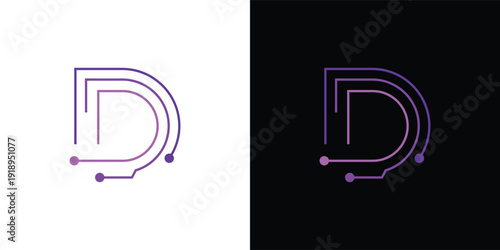 The letter 'D' with a touch of modern, minimalist digital elements