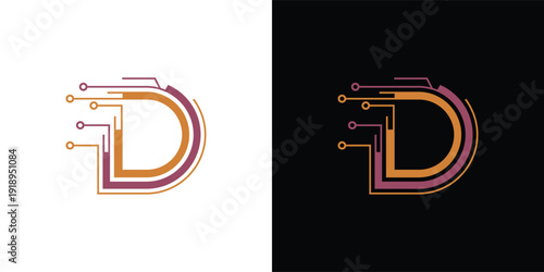 The letter 'D' with a touch of modern, minimalist digital elements