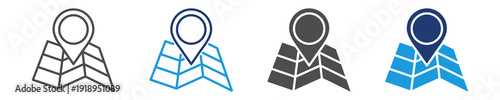 maps icon set multiple style