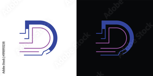 The letter 'D' with a touch of modern, minimalist digital elements