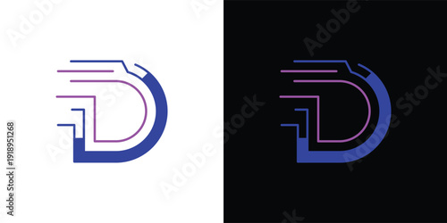The letter 'D' with a touch of modern, minimalist digital elements