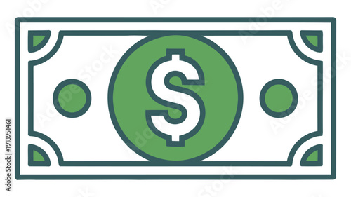 vector illustration of a green dollar sign