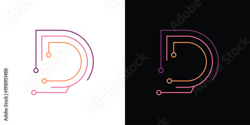 The letter 'D' with a touch of modern, minimalist digital elements