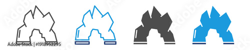 cave survey icon set multiple style