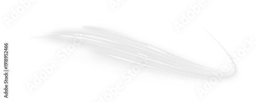 Neon laser speed lines shape city highway, road traffic path. White light wave drives motion, building futuristic energy trail with luminous guidance. White air hides the whirlwind. Visual vector png.