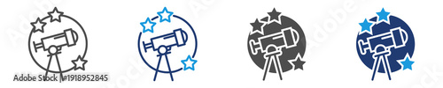 astronomical survey icon set multiple style