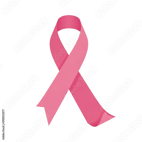 Pink ribbon symbol for breast cancer awareness and support