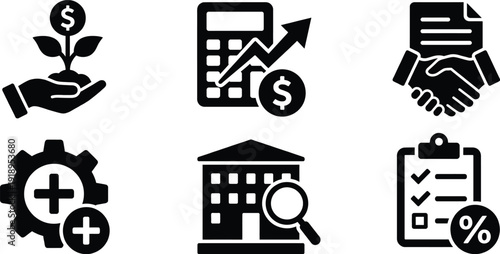 Accounting symbols for non-profit organization financial management vector