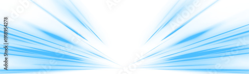 Neon laser blue lines streak along city road and highway traffic. Light motion forms futuristic energy trail speed flows, glowing wave. Blue rays zoom in motion effect. Vector illustration png.