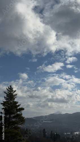 Winter morning mountain landscape in the Polish Tatras. Polana Szymoszkowa