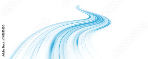 Neon laser motion line ripple across city highway, road traffic. Blue light trail drives speed, motion, energy while creating futuristic wave along the scene. The winter air is very cold. PNG vector.