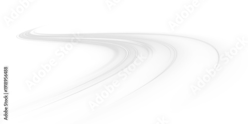 Neon laser line flow along city highway, road traffic, race. White light waves create motion, futuristic energy trail. Dynamic urban illustration png vector. White air hides the whirlwind. 