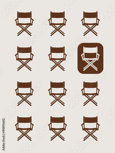 Film Director's Chair Pattern Backdrop: Behind the Scenes at the Cinema, Movie Production Set Design;  Pop Art Arrangement, Creative Media Industry, Movie Making Concept, Theater  Audience, Artistic D