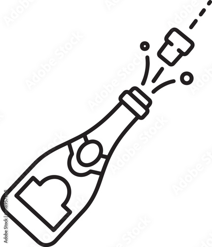 Champagne bottle cork popping celebrating success and festive moments with a splash effect.