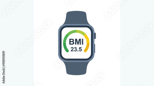Smartwatch Icon BMI d flat vector isolated white background
