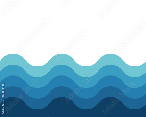 Multiple shades of calming blue waves create a serene and layered horizontal pattern