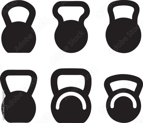 Kettlebell Silhouette Vector Icon, Kettlebell Silhouettes