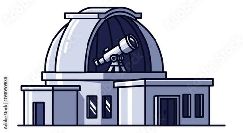 Observatory with telescope under a dome