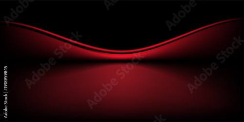 Red studio background. Abstract limbo podium studio room. Dark red gradient wall floor and spotlight scene. Showcase, promotion display.