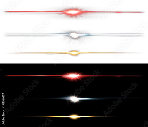 Photography Abstract colorful light streaks with starburst lens flare