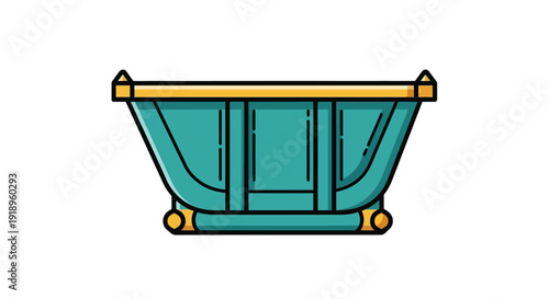 Industrial skip bin for waste management and junk removal isolated on white background