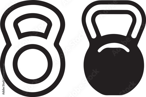 Kettlebell Silhouette Vector Icon, Kettlebell Silhouettes